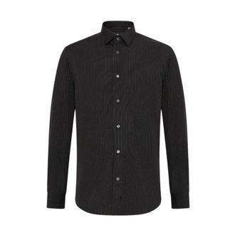low brand Formal Shirts, male, Black, Size: 2XL Contrasting Vertical Striped Shirt