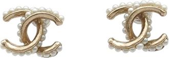 Chanel 2013 CC vergulde oorbellen met imitatieparel - Wit