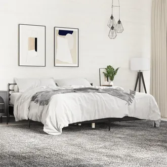 vidaXL Vidaxl - Estructura De Cama Madera De Ingenier&iacute;a Y Metal Negro 180x200cm