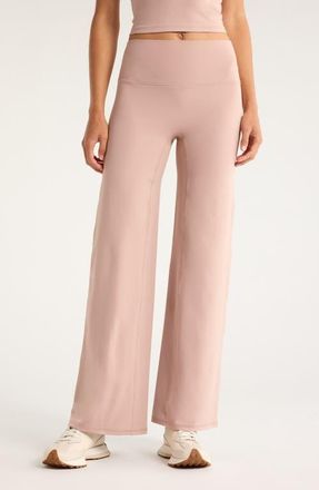 Zella Zen High Waist Wide Leg Pants in Pink Fawn at Nordstrom, Size Xx-Large