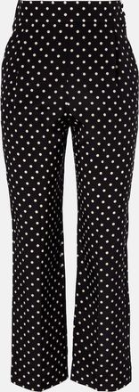 Valentino Silk cr&ecirc;pe de chine polka-dot straight pants