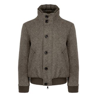 Bomboogie Geregen geribd gebreid jack - Heren - Jassen - Bruin - Maat: M Nylon