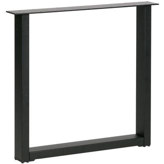Woood Base en forma de u 72x79x10 de metal negro