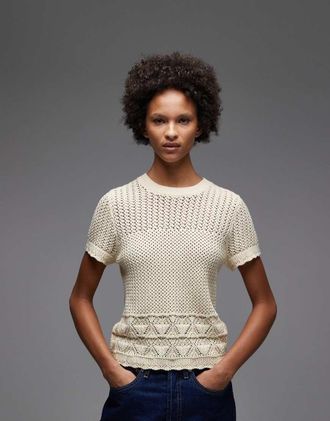 Levi's Top in maglia alluncinetto &eacute;cru-Bianco