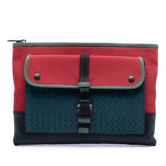 Bottega Veneta Tweedehands Canvas en Nappa Intrecciato Clutch