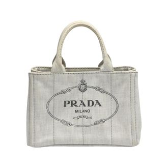 Prada White Canvas Tote Bag (Pre-Owned)