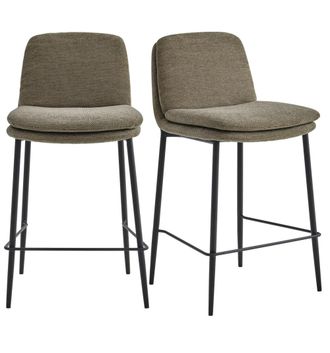 Moloo Silla de bar de tela luxury marron (x2)
