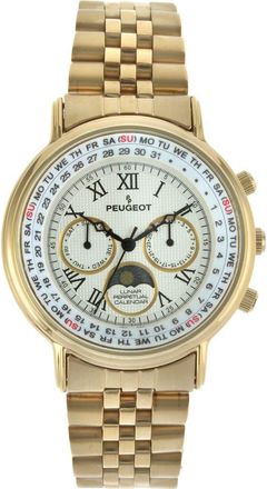 Peugeot Multi Function Moon Phase Perpetual Calendar Stainless Steel Watch- 40MM in Gold at Nordstrom