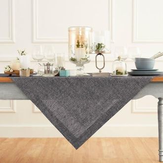 Solino Home Linen Table Throw - Athena, 52 x 52, 52 x 52 in Chambray Black at Nordstrom, Size Small