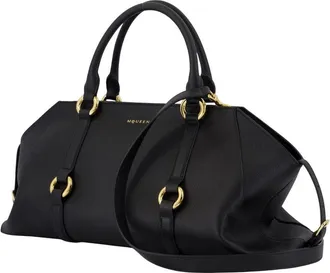 Alexander McQueen Womens Farringdon Top Handle Bag Black Calfskin