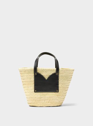 Sessun Womens Divipa palm tree and leather mini tote bag