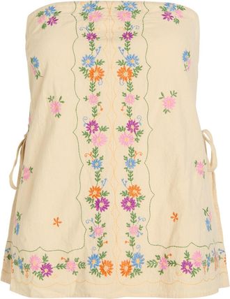 Free People Doily Days Floral-embroidered Cotton top - White - L (UK16-UK18 / L)