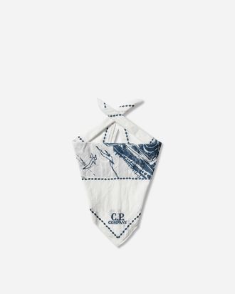 C.P. Company Woven Musli Scarf Gauze White