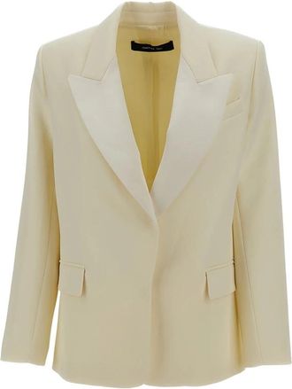 Federica Tosi Enkelrijige Cady Blazer - Dames - Blazers - Wit - XS - Satijn - Jassen