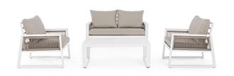 BIZZOTTO 4-Teiliges Premium Gartenlounge Set Captiva - Weiss