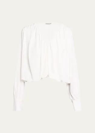 Vince V-Neck Bubble Blouse