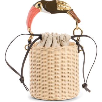 Chlo&eacute; Tropicus Wicker Bucket Bag in Hot Sand at Nordstrom