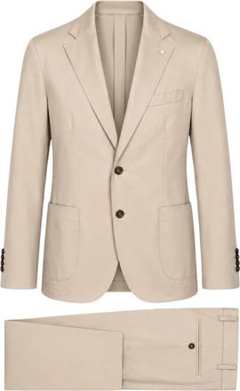 Manuel Ritz Single Breasted Suit - Heren - Business pakken - Beige - M - Leer - Kostuums