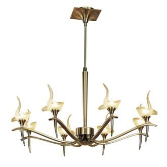 Netlighting Viena Telescopic Pendant Round 8 Light G9 Antique Brass in Bronze