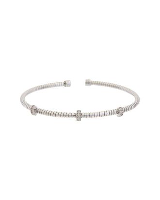 Meshmerise 18K Over Silver 0.10 Ct. Tw. Diamond Bangle Bracelet