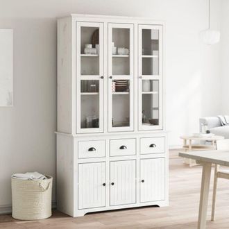 vidaXL Vidaxl - Credenza bodo 115,5x43x200,5 cm Legno Massello di Pino Bianco