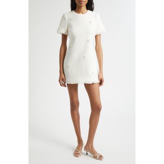 Cinq &agrave; Sept Crunchy Flower Henriette Minidress in Gardenia at Nordstrom, Size 10