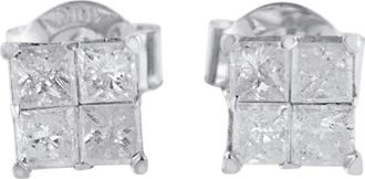 House of Brilliance 10K White Gold 5/8 Cttw Diamond Stud Earrings at Nordstrom