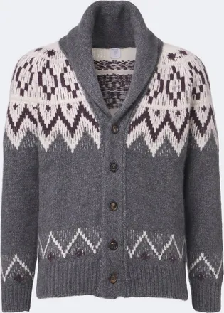Eleventy Cashmere and silk jacquard cardigan