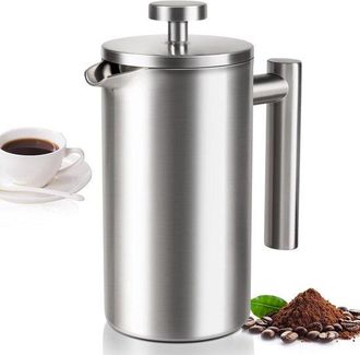 OEM Cafetera De &Eacute;mbolo Francesa - Cafetera De &Eacute;mbolo Francesa De Acero Inoxidable, Ideal Para El Hogar Y Los Viajes - Dise&ntilde;o Mini Resistente - Cafetera Po