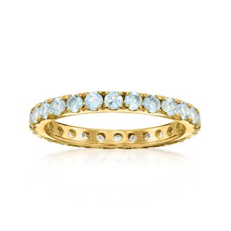 Ross-Simons Aquamarine Eternity Band in 18kt Gold Over Sterling
