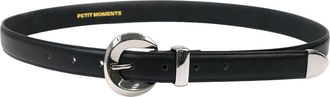 Petit Moments Opal Faux Leather Skinny Belt in Black/silver at Nordstrom, Size X-Small/small