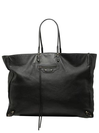 Balenciaga 2010-2025 Leather Papier A4 Zip Around tote bag - Nero