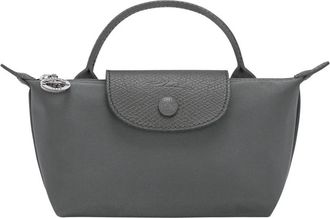Longchamp Le Pliage One Small Bag - Dames - Tassen - Grijs - Maat: ONE Size Leer