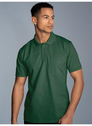 Trigema Poloshirt TRIGEMA TRIGEMA Polohemd mit Brusttasche, Herren, Gr. 4XL, gr&uuml;n (efeu), 100% Baumwolle, Basic, Shirts Poloshirt