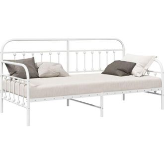 vidaXL vidaXL Daybed Frame with Headboard White 100 x 200 cm Steel