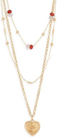 BP. Layered Beaded Necklace in Gold Multi at Nordstrom