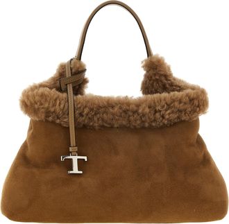 Tod's Brown Merino Wool Womens Handbag
