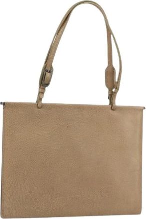 Gucci Pre-owned Shoulder Bags, female, Beige, Size: ONE SIZE Pre-owned Leather Shoulder Bag