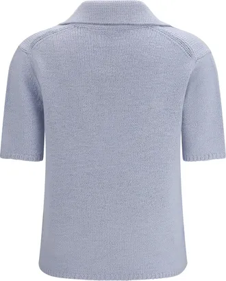 Gabriela Hearst Womens Sohan Polo Light Blue Kashmir-Capra Hircus Shirts Kashmir/capra T-shirts And Polos