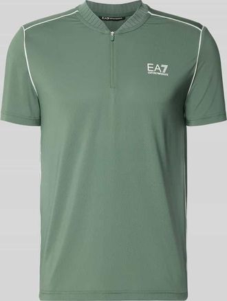 Emporio Armani Regular Fit T-Shirt mit Stehkragen in Gruen, Gr&ouml;&szlig;e XXXL