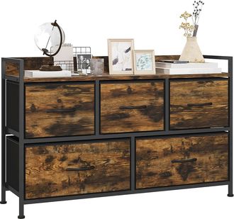 HOMCOM Mueble organizador 98x29x63 cm marr&oacute;n r&uacute;stico