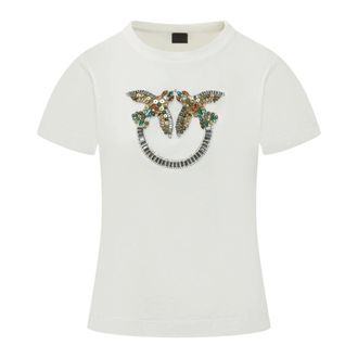 Pinko T-Shirts, female, White, Size: XS Quentin T-Shirt