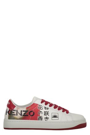 Kenzo Logo Detail Leather Sneakers