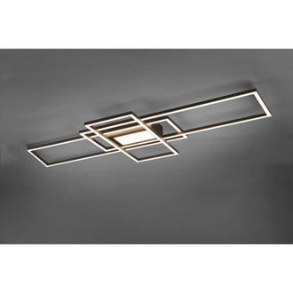 Trio Irvine plafoniera led 3 rettangoli acciaio satinato con luce centrale con telecomando multifunzione regolazione intensita e temperatura di colore
