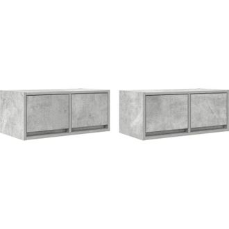 vidaXL Vidaxl - Muebles de tv 2uds madera ingeniería gris hormigón 60x31x25,5cm