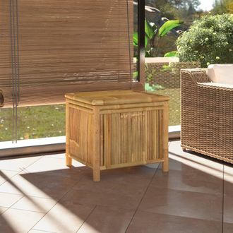 Berkfield Home Garden Storage Box 60x52x55cm Bamboo in Brown | Size: 60 x 52 x 55 cm