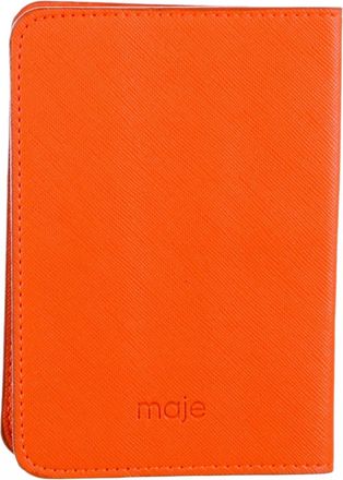 Maje Unisex Saffiano Passport Cover Holder Sleeve In Orange