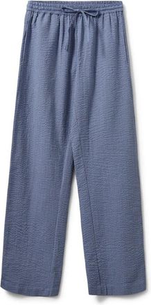 Sofie Schnoor Blauw-zwart antiek witte wijde pijp broek - Dames - Wijde Broeken - Blauw - XS - Katoen - Broeken