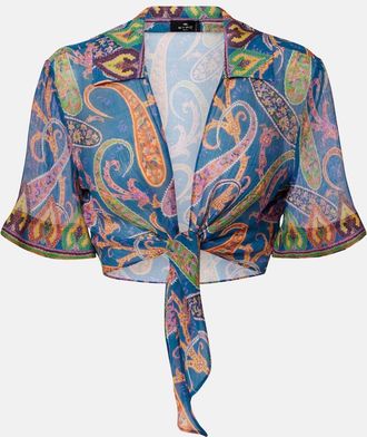 Etro Paisley crop top