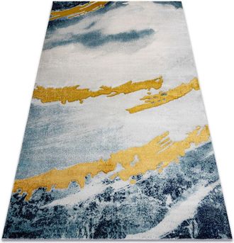 RugsX Rugsx - Alfombra Emerald Exclusivo 1023 Glamour, Elegante Abstracci&oacute;n Azul / Oro Blue 180x270 Cm